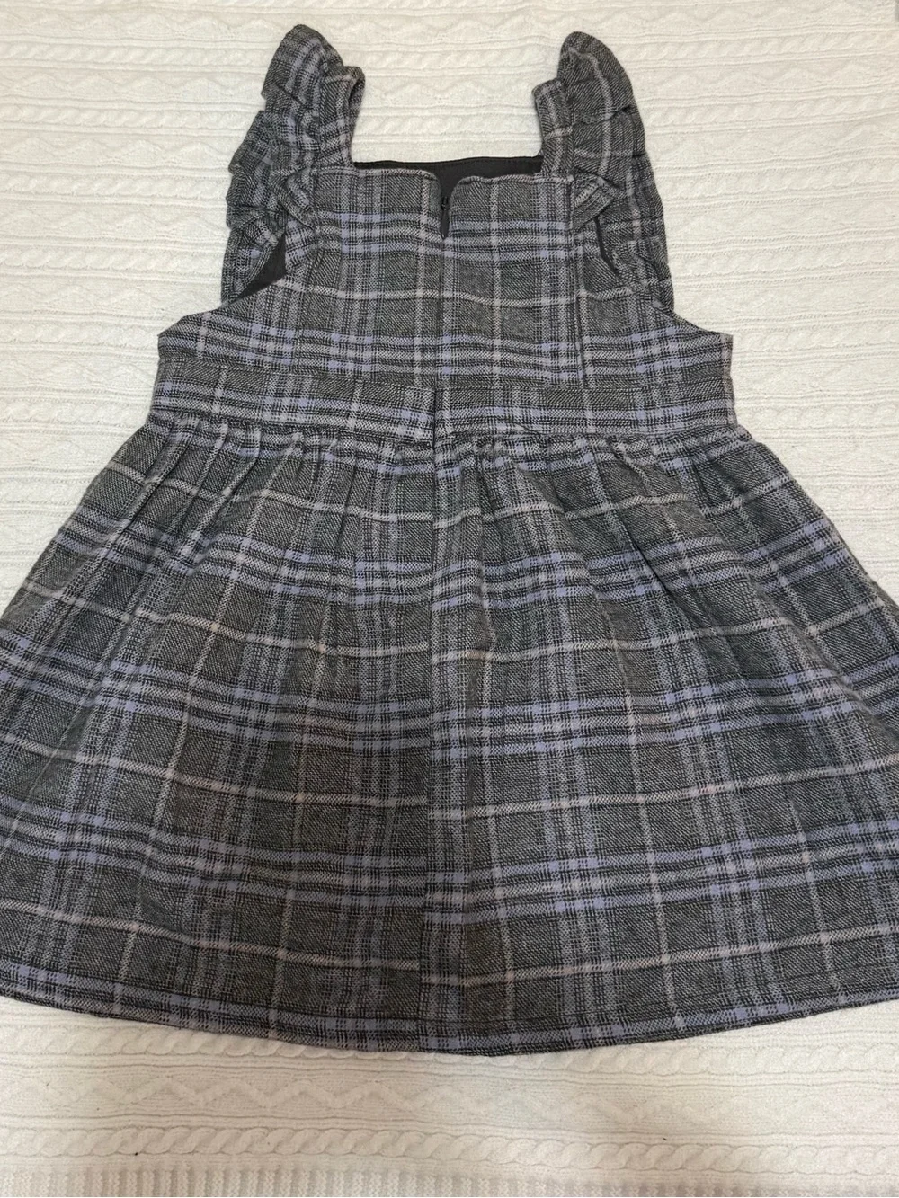 OshKosh B'gosh Gray Plaid Ruffle Strap Dress